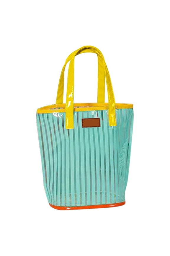 Clear Cosmetic Tote Bag with Handle Travel Makeup Organizer Pouch Carry On Washable Toiletry Beach Wallet for Women