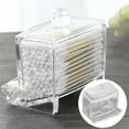 thumbnail image 1 of Clear Cotton Swab Box,Lidded Cosmetic Display & Desktop Organizer for Q-Tips, Makeup Sponges, Jewelry, Bathroom Vanity Storage, Cotton Swab Holder,White, 1 of 9