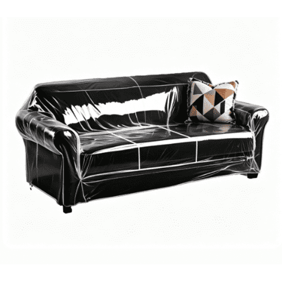 Clear Couch Cover - Thick Heavy Duty Vinyl 3 Seat Sofa Cover for Protection Against Cat & Dog Clawing - Stain & Dust Protector - Waterproof Slipcover for Moving & Storage