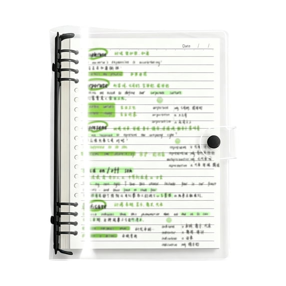 Reflection Writing Notebook Clear Cover Lined Notebook with Refillable Writing Format for Class ...