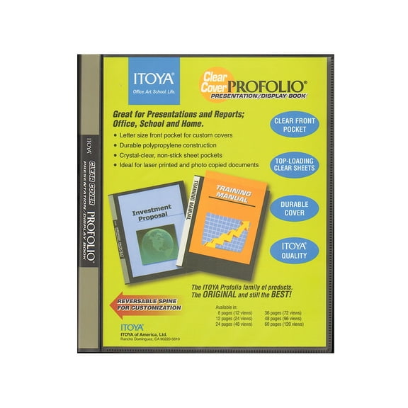 Clear Cover Profolio Presentation Books 36 pages (72 views) (pack of 2)
