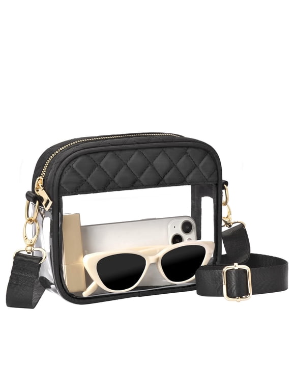 Clear Crossbody Bag Stadium Approved, Clear Bag for Stadium Events, Small Clear Purses for Women Stadium Crossbody