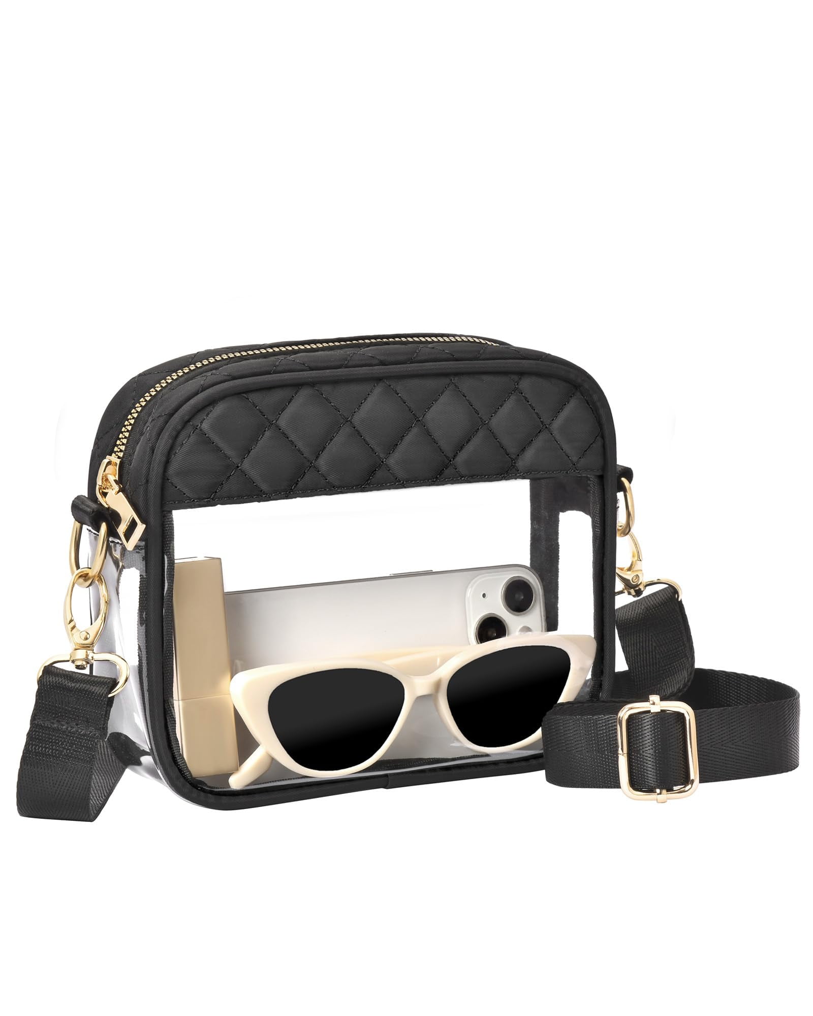 BS-VOG Clear Crossbody Bag Stadium Approved, Clear Bag for Stadium Events, Small Clear Purses for Women Stadium Crossbody