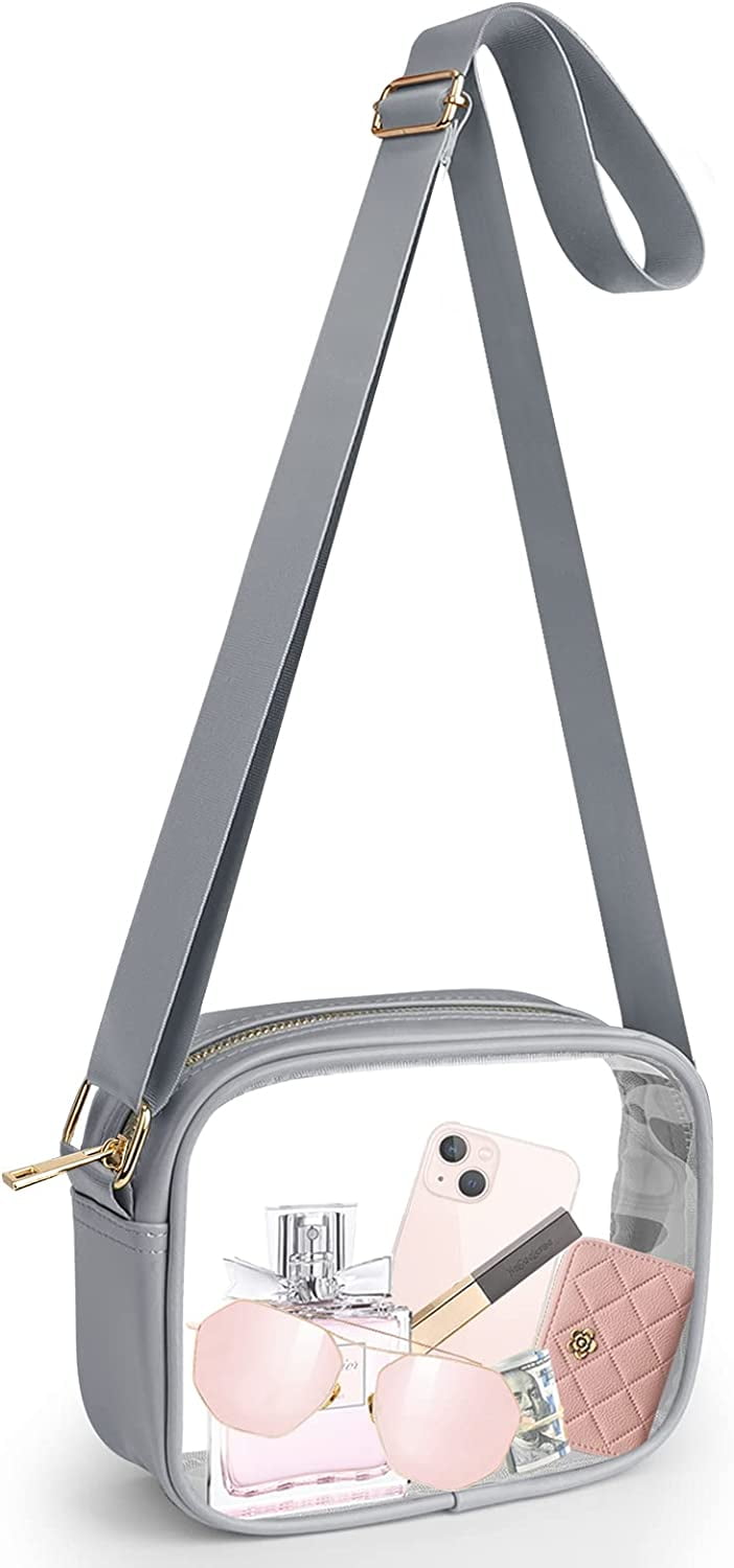 Eccliy 12 Pack Clear Crossbody Bags - PVC Stadium Approved Purse, Adjustable Strap, 8.66x7.09x3.15 Inches For Concerts, Sports, Travel