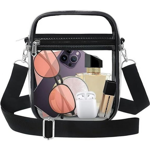 Clear Crossbody Bag, Stadium Approved Clear Purse Bag for Concerts Sports Events Festivals