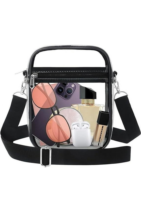 Clear Crossbody Bag, Stadium Approved Clear Purse Bag for Concerts Sports Events Festivals