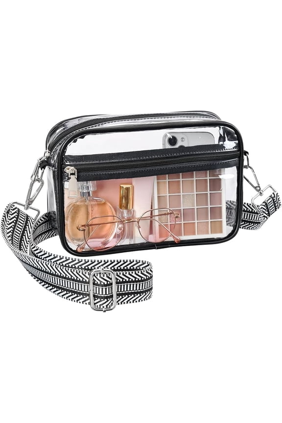 Clear Crossbody Bag Stadium Approved, Clear Purse for Women, Transparent Shoulder Messenger Handbag for Concert Sport