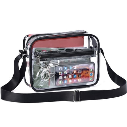 Clear Crossbody Bag, Stadium Approved Shoulder Bag with Adjustable Strap, Waterproof Tote Bag for Men and Women