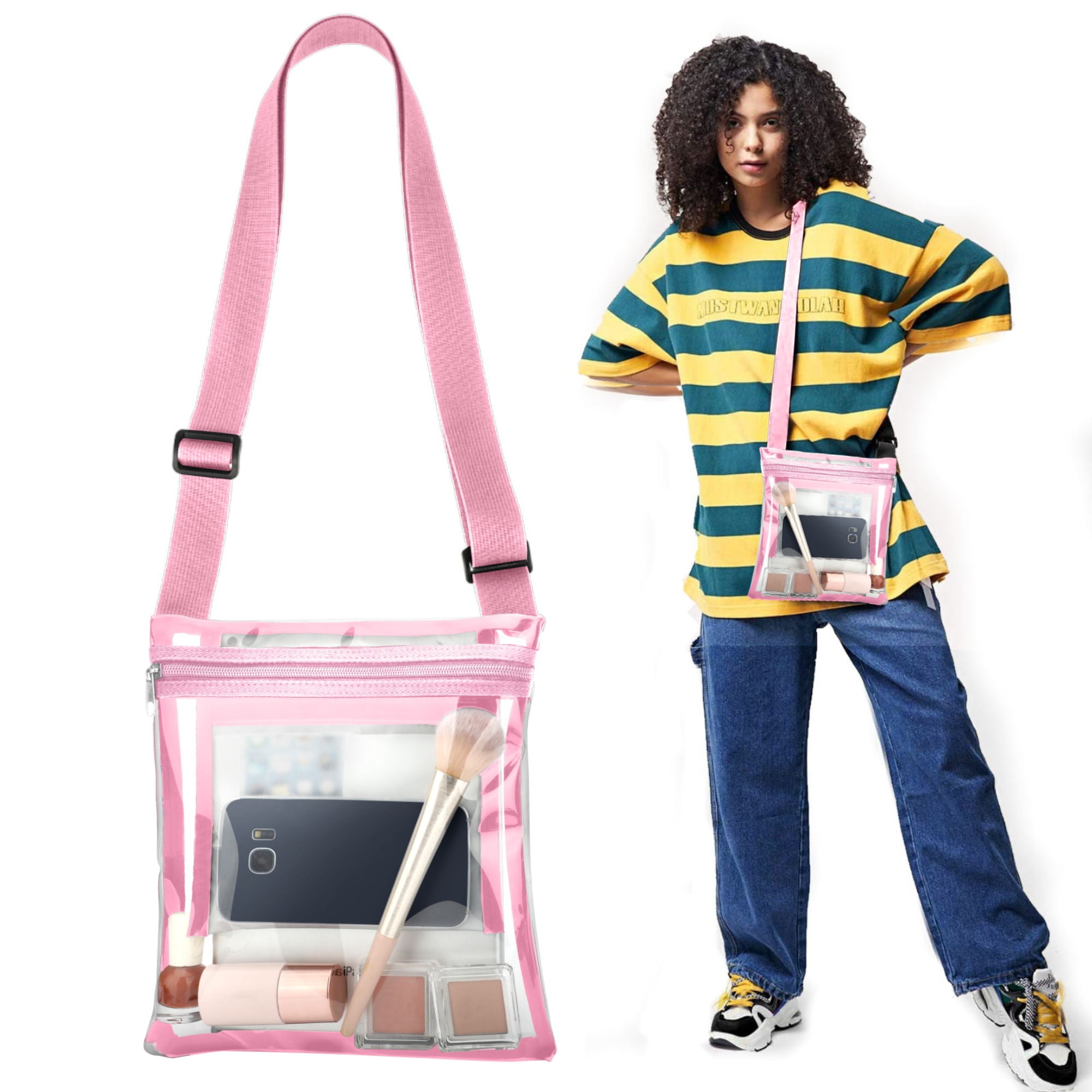 Clear Crossbody Bag, TSV Stadium Approved Clear Bag, Waterproof Shoulder  Purse with Adjustable Strap for Concert 