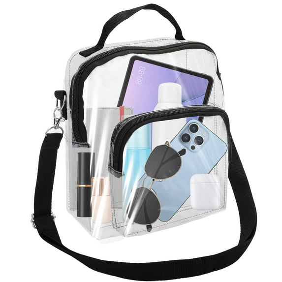 Clear Crossbody Bag, TSV Stadium Approved Waterproof Shoulder Bag with Adjustable Strap, Transparent Handbag for Concert