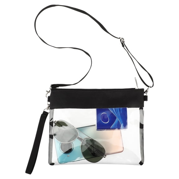 Clear Crossbody Bag, TSV Waterproof Shoulder Purse Bag with Adjustable Strap, Stadium Approved