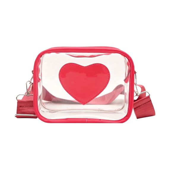 Clear Crossbody Bag, Transparent Shoulder Bag for Women, PVC Purse with Adjustable Strap, Waterproof Stadium Approved Clear Handbag for Concerts, Travel, and Daily Use