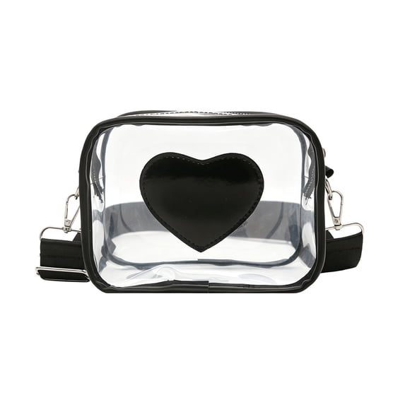Clear Crossbody Bag, Transparent Shoulder Bag for Women, PVC Purse with Adjustable Strap, Waterproof Stadium Approved Clear Handbag for Concerts, Travel, and Daily Use