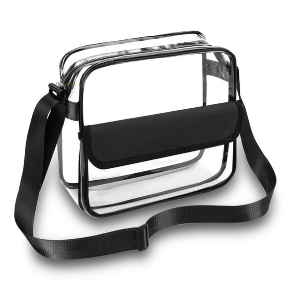 Clear Crossbody Bag, Waterproof Shoulder Bag with Adjustable Strap for Stadium, Events, Concerts