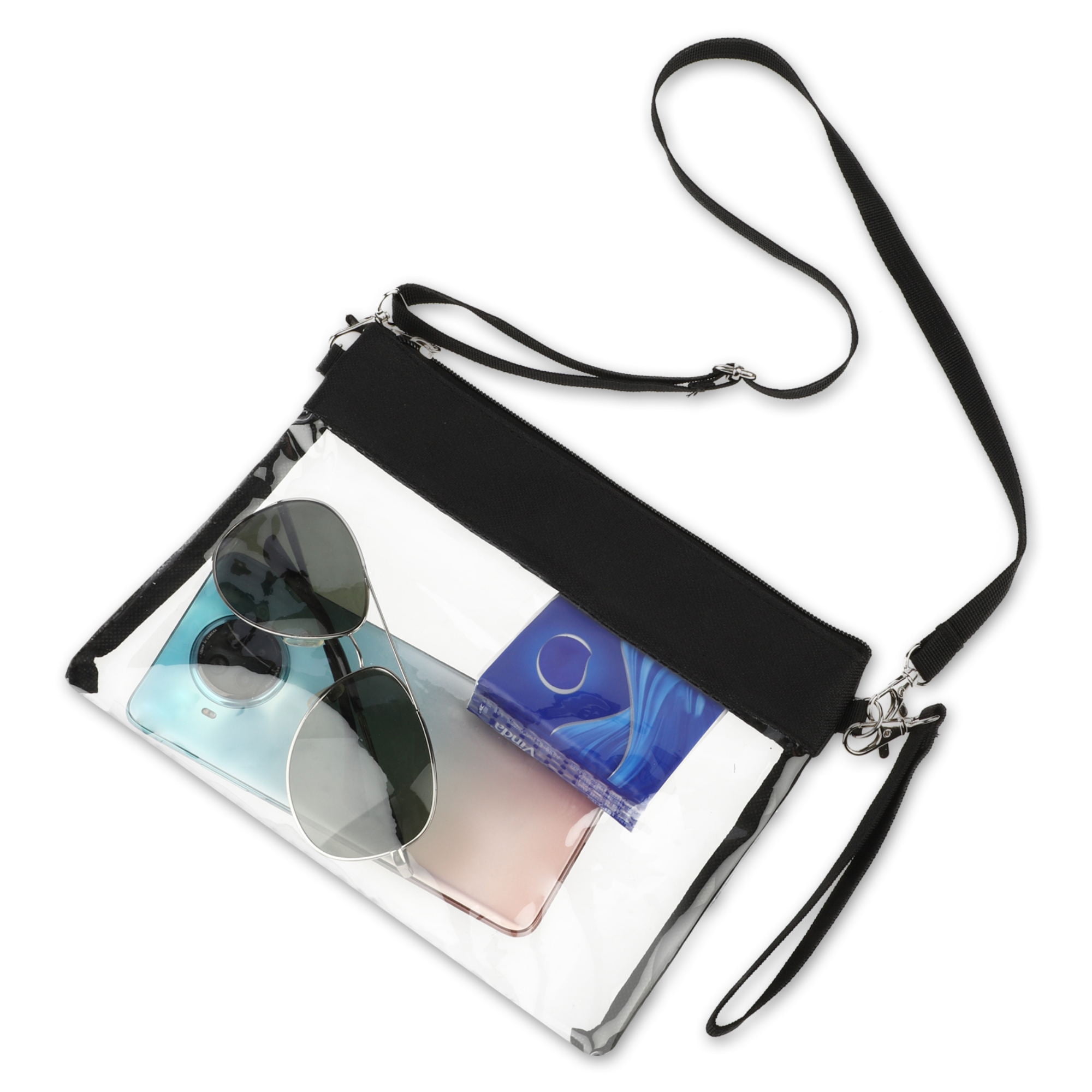 Clear Bag Stadium Approved, Clear Purse with Adjustable Shoulder Strap for  Sports(Mate Golden) - Walmart.com