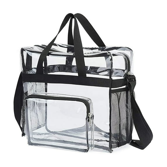 iMounTEK Large Clear Transparent Shoulder Bag with Adjustable StrapStadium Approved See Through Zip Pouch Tote Bag Handbag for Wedding Party Prom Purse