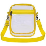 Clear Crossbody Bags for Stadium Events,See Through Bag,Clear Crossbody Bag Stadium Approved,Clear Purse,Plastic Transparent Crossbody Bag Stadium BagYellow 8*6*3infrom QiwagFerng