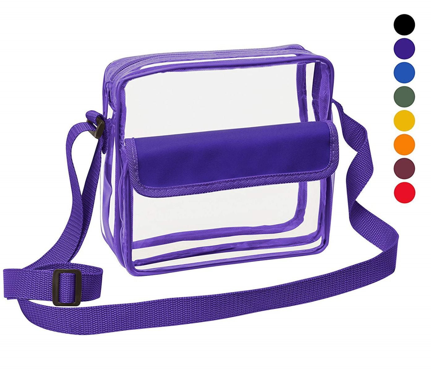 Clear top purple purse