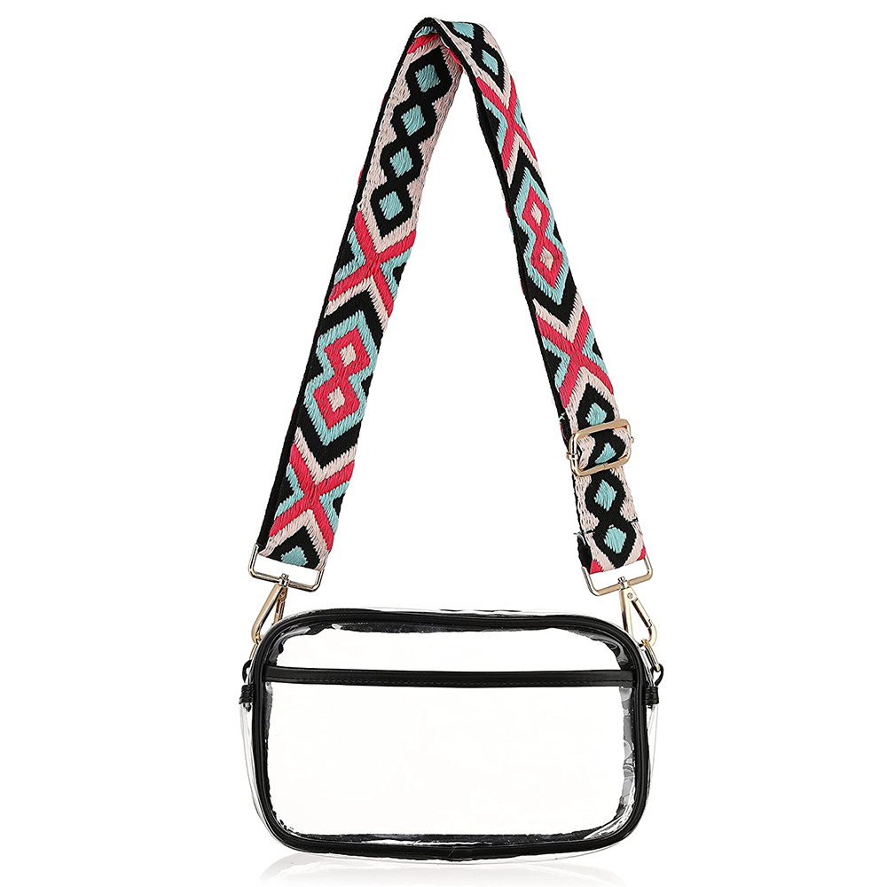 Clear Crossbody Purse Bag, Clear Bag Stadium Approved with Front Pocket
