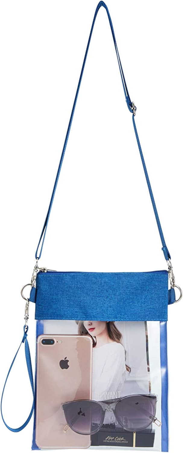 Clear Crossbody Purse Bag Stadium Approved,Clear Bag with Adjustable