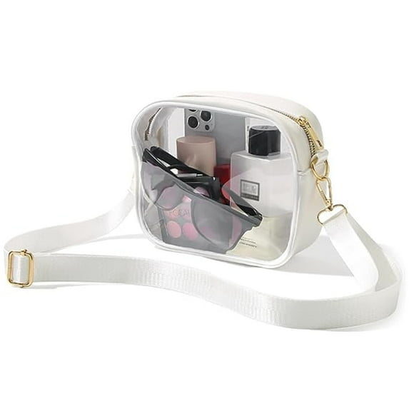 KAWELL Clear Crossbody Purse Bag - Stadium Approved Concerts Bag for Men & Women
