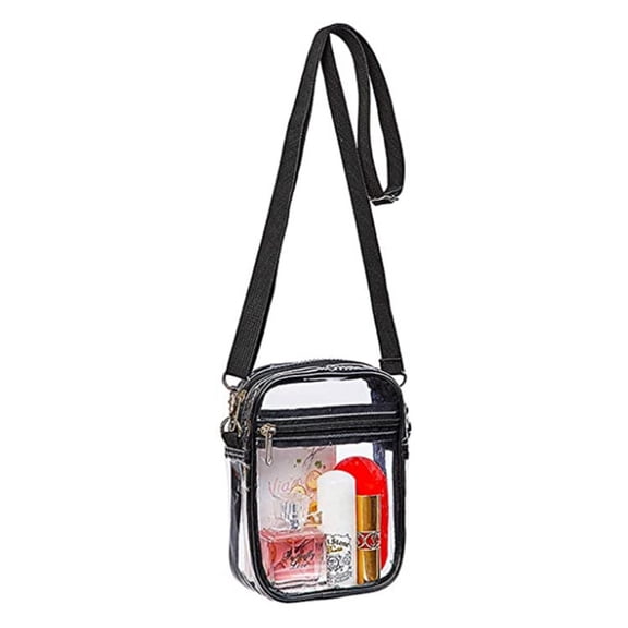 Clear Crossbody Purse Bag with Front Pocket, Clear Bag Stadium Approved for Concerts Sports Festivals