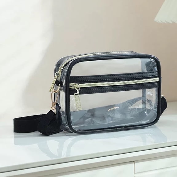 Clear Crossbody Purse, Stadium Approved Bag for Women at Concerts, Sports Events, and Festivals, PVC