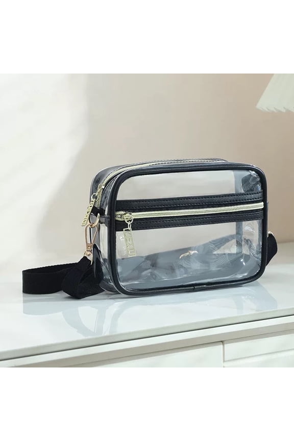 Clear Crossbody Purse, Stadium Approved Bag for Women at Concerts, Sports Events, and Festivals, PVC