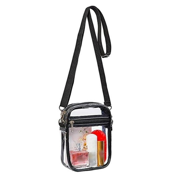 Clear Crossbody Purse Transparent Stadium Approved Bag For Concerts Festivals Sports Events With Inner Pocket Secure Cosmetic Organizer