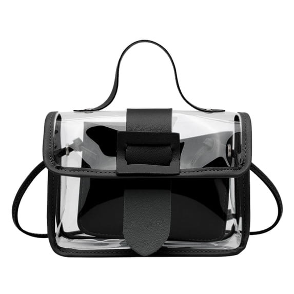 Clear Crossbody Purse Bag - Stadium Approved Transparent Cosmetic Bag with Inner Pocket for Concerts Festivals and Sports Events