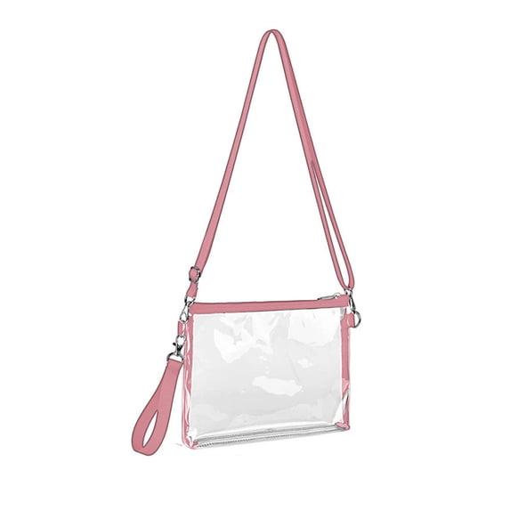 Clear Crossbody Tote Bag Stadium Approved Transparent Handbag for Sports Events Concerts Festivals Game Day