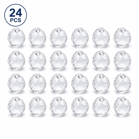 Kabuer Clear Crystal Ball Suncatcher Prisms 24 Pcs 20mm - Rainbow Pendants for Windows, Hanging Crystal Decor