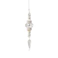 thumbnail image 1 of Clear Crystal Christmas Ornament Hanging Decoration with Silver Metal & Pearl Accents, Elegant Glass Drop Finial for Holiday Tree Decor, 1 of 3