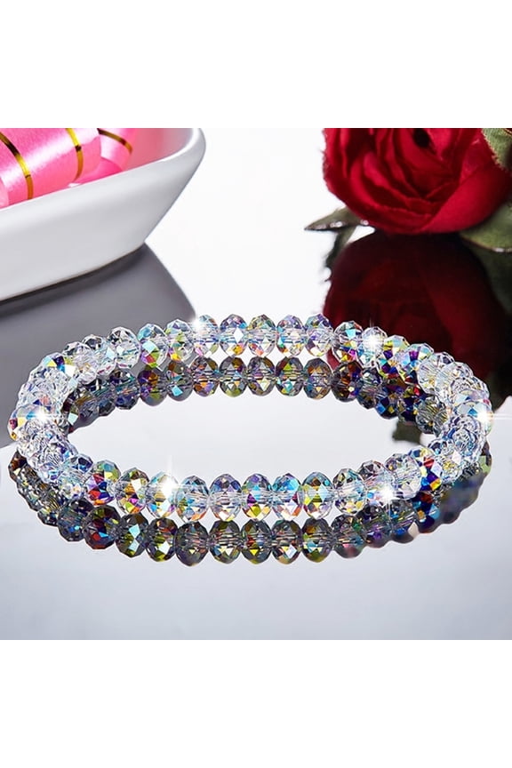 Clear Crystal Design Bracelets Shinning Couple Presents Elastic Personalized Bracelet Birthday Surprise for Women
