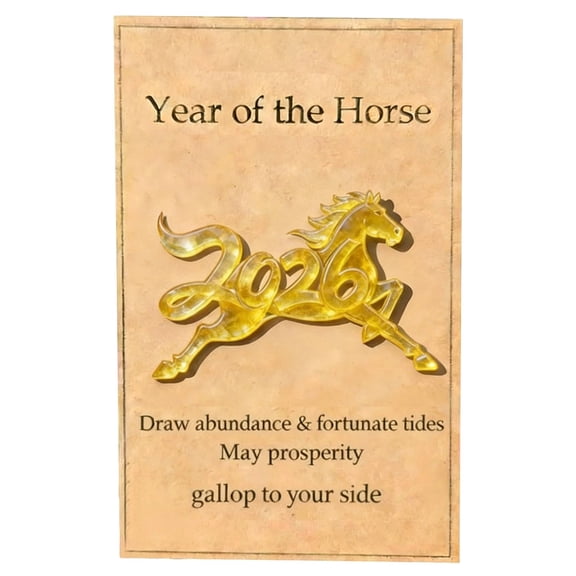 Clear Crystal Horse Figurine 2026 Strength Beginnings Ornament with Card, Durable Decorative Sculpture for Home or Office, Symbolic Gift Idea