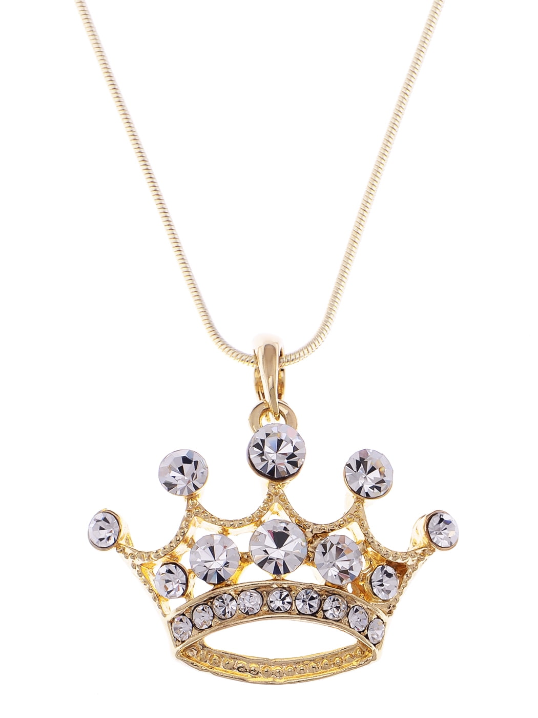 ミュージシャン CROWN NECKLACE GOLD Gold Plated KING Crown Pendant 6mm 24