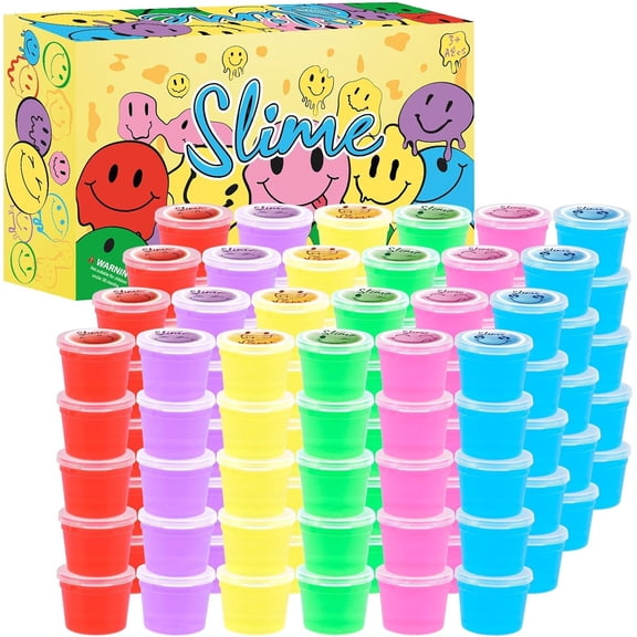 Clear Crystal Slime Kit For Kids, 120 Pack Bulk Non-Sticky Stress Relief Slime Toys, Classroom Rewards, Easter Party Favor Supplies, Girls And Boys