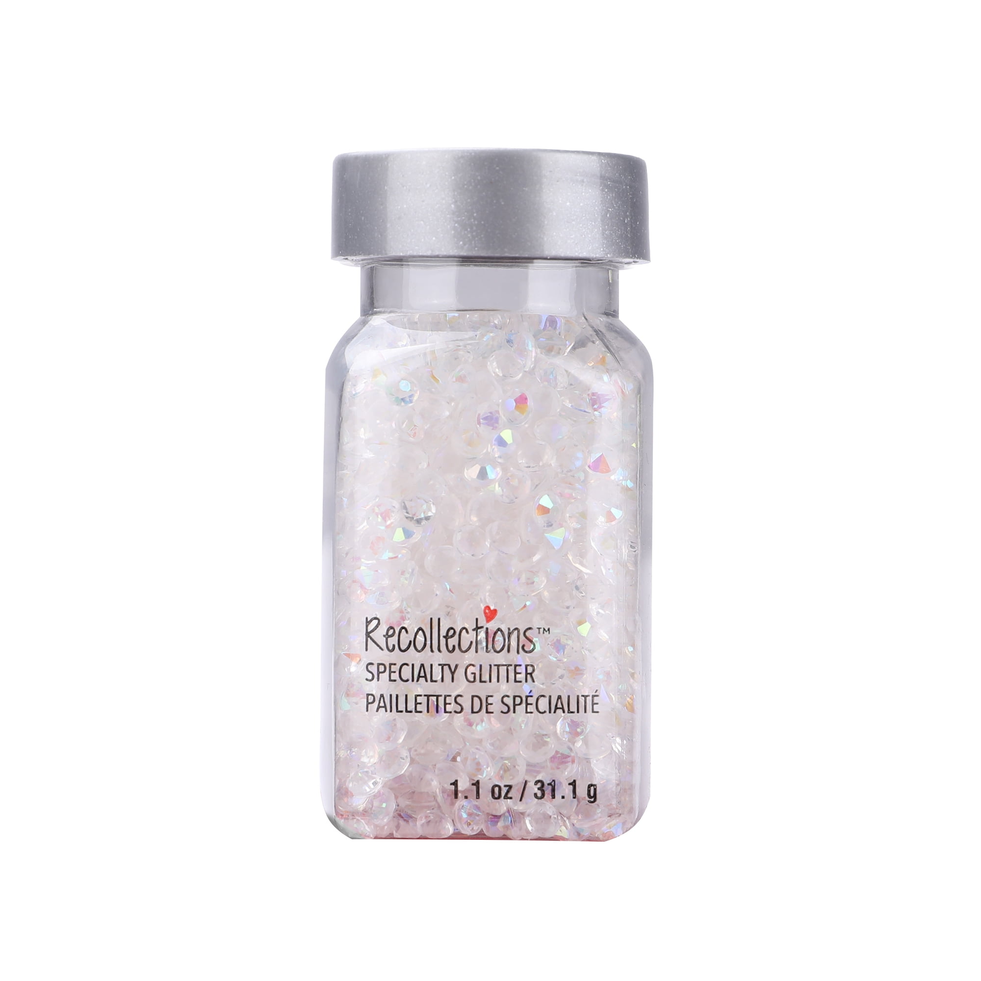 Recollections Clear Crystal Specialty Glitter - 1.1 oz. Jars, Acrylic Glitter for Crafts, Scrapbooking & DIY Projects, Assorted Colors, 12 Pack