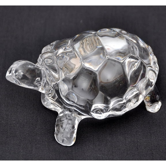 Clear Crystal Turtle for Home Decoration Gift Positive Energy (Pack of 4, Size: Medium - 4.5 inch)