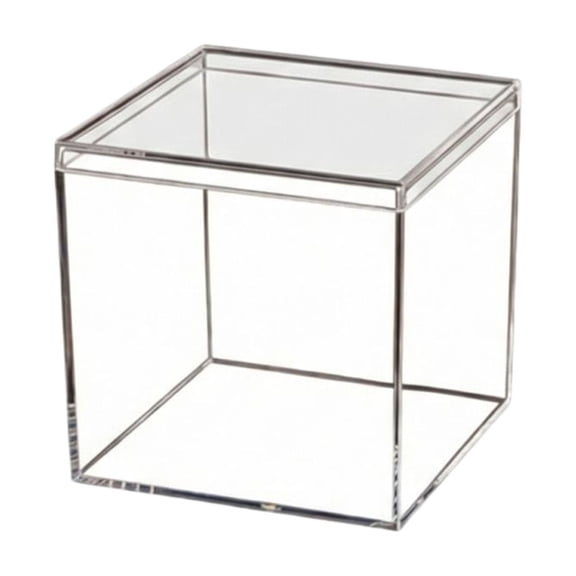 Clear Cube Acrylic Display Box Desktop Storage Case for Jewelry Makeup Collectibles