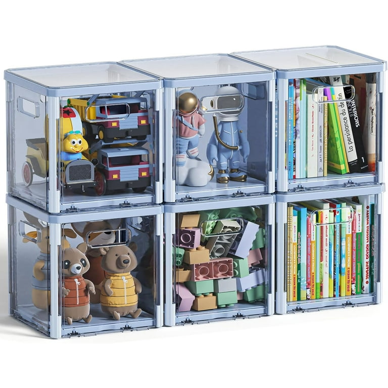 Clear Cube Storage Bins 6 Pack - 10.5'' Stackable Storage Bins