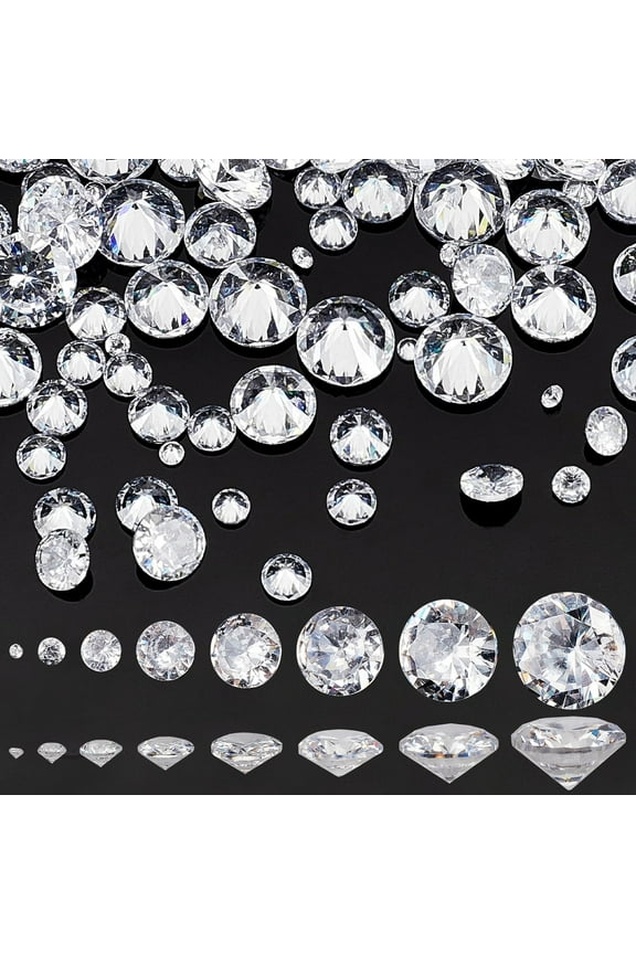 Clear Cubic Zirconia 160Pcs 8 Sizes CZ Stones Faceted Pointed Back Cabochons Diamond Small Loose Stone Beads for Nail Art Craft Earring Ring Jewelry DIY Craft Making 1 2 3 4 5 6 7 8mm