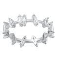 thumbnail image 1 of Clear Cubic Zirconia Artistic Abstract Ring .925 Sterling Silver Band White Jewelry Female Size 5, 1 of 4