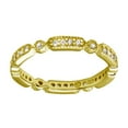 thumbnail image 1 of Clear Cubic Zirconia Bead Bar Eternity Ring Gold-Tone Plated Sterling Silver Size 8, 1 of 3