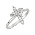 thumbnail image 1 of Clear Cubic Zirconia Christian Cross Ring Sterling Silver Size 3, 1 of 3