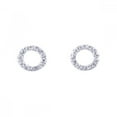 thumbnail image 1 of Clear Cubic Zirconia Circle Stud Earrings Rhodium Plated Sterling Silver, 1 of 2