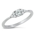 thumbnail image 1 of Clear Cubic Zirconia Cluster Ring .925 Sterling Silver Band White Jewelry Female Male Unisex Size 8, 1 of 4
