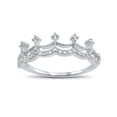 thumbnail image 1 of Clear Cubic Zirconia Decorated Crown Ring Sterling Silver, 1 of 3