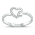thumbnail image 1 of Clear Cubic Zirconia Designer Heart Ring Size 8, 1 of 3