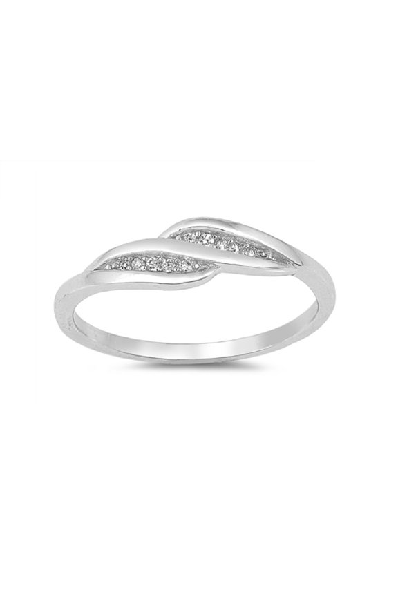 Clear Cubic Zirconia Designer Ring Sterling Silver